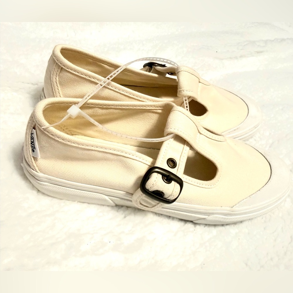 Vans Style 93 Mary Jane White Cream Canvas Buckle Women's Size 6 / New - Picture 3 of 6